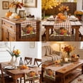 thumbnail image 4 of Harvest Pumpkins Fall Table Runner - 108 Inch Long Maple Thanksgiving Orange Checked Cotton and Linen Blended Dress Scarves Farmhouse Table Runner for Kitchen Dining, Coffee Table, 13" x 108", 4 of 8