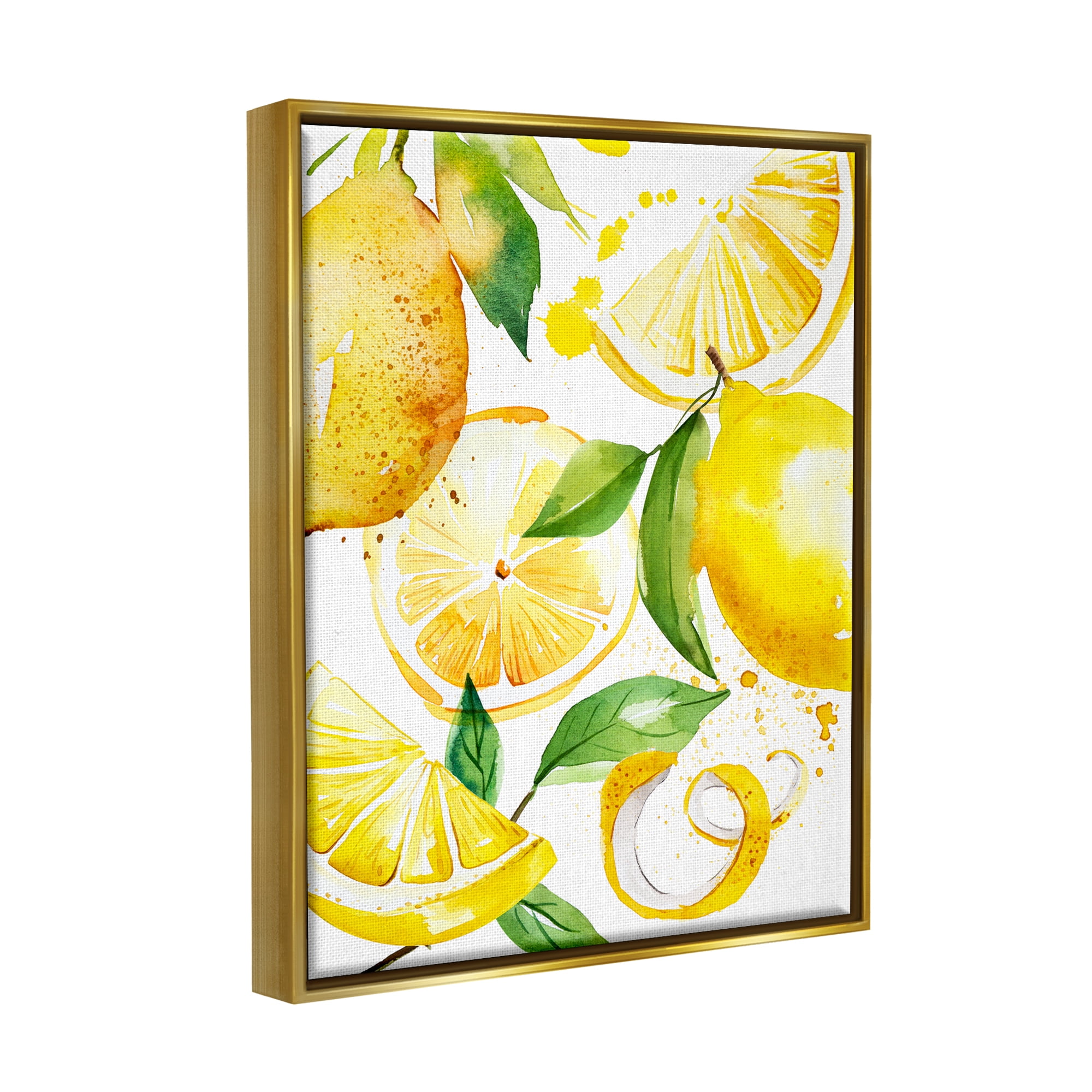 Stupell Industries Modern Lemon Peels Food & Beverage Painting Gold Floater Framed Art Print Wall Art, 25 x 31