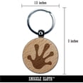 thumbnail image 2 of Frog Toes Footprint Round Keychain Charm Tag - Engraved Wood, 2 of 6
