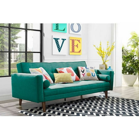 Vintage Mix Linen Futon Teal - Novogratz