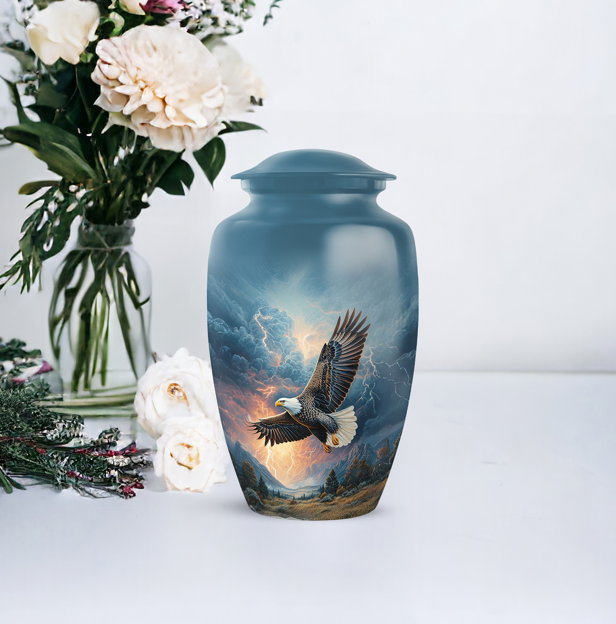 SABURIAL Eagle Urn - Large Burial Urn for Adult Human Ashes - Memorial Funeral Urns for Human Ashes Adult Female & Male - 10 Inch