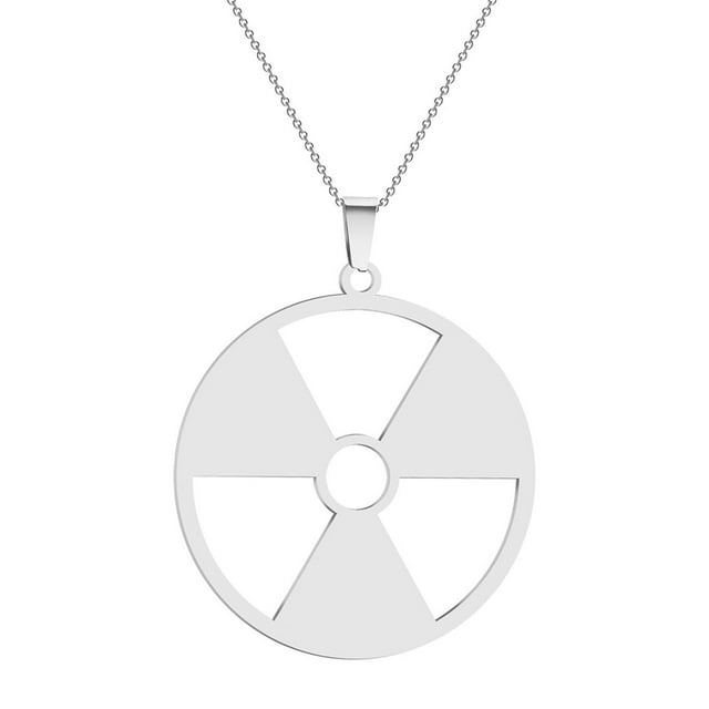 Collar de Acero Inoxidable con Cadena de Acero Inoxidable Colgante de Acero Inoxidable con Peligro Radioactivo