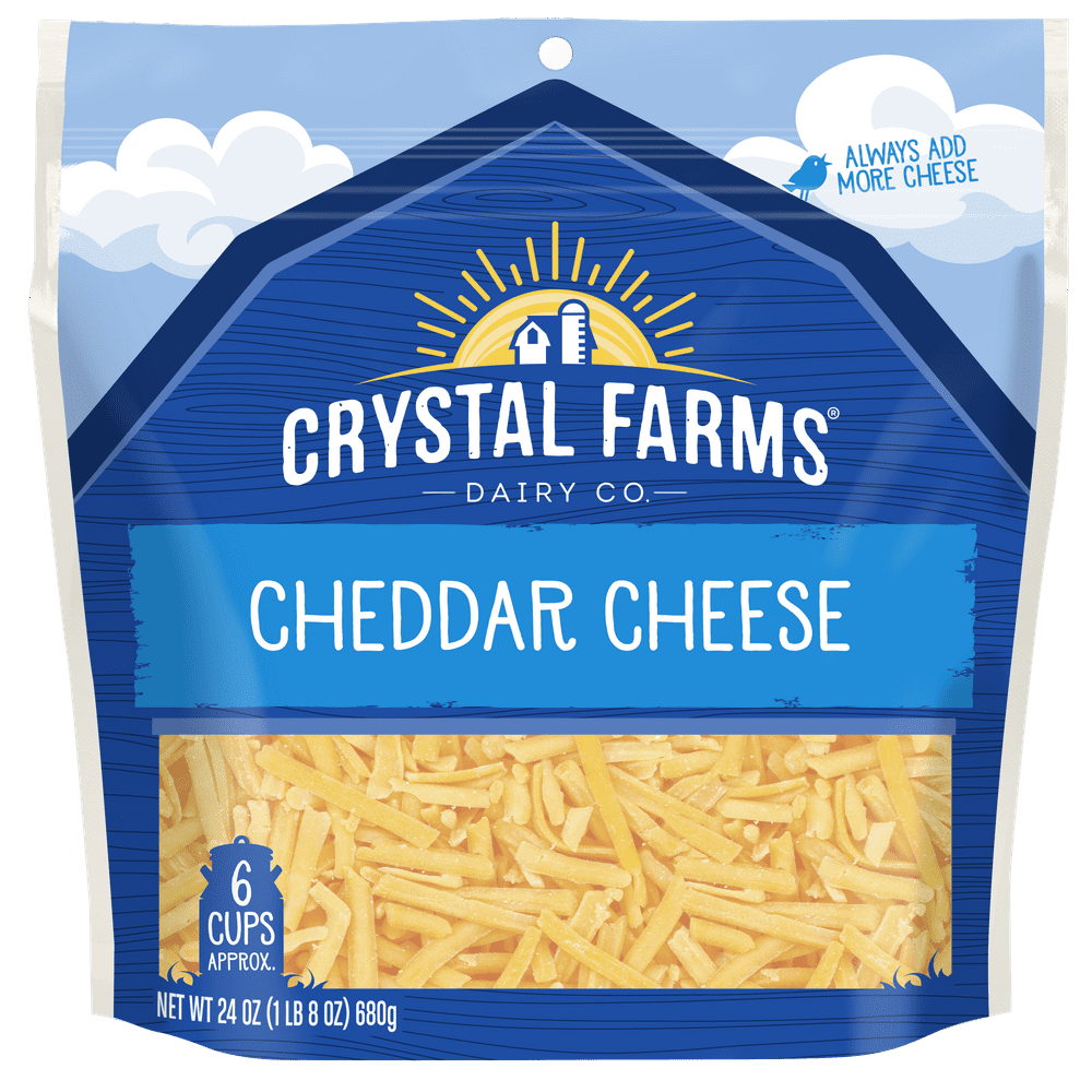 Crystal Farms Shredded Cheddar Cheese, 24 oz.