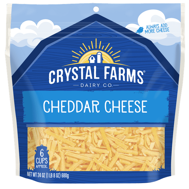 Crystal Farms Shredded Cheddar Cheese, 24 oz. - Walmart.com - Walmart.com