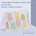 thumbnail image 3 of Yayeee Toggle Light Switch Wall Plate 3-Gang 6.37"x4.48" Decorative Outlet Cover, Cute Gummy Bears Pattern, 3 of 7