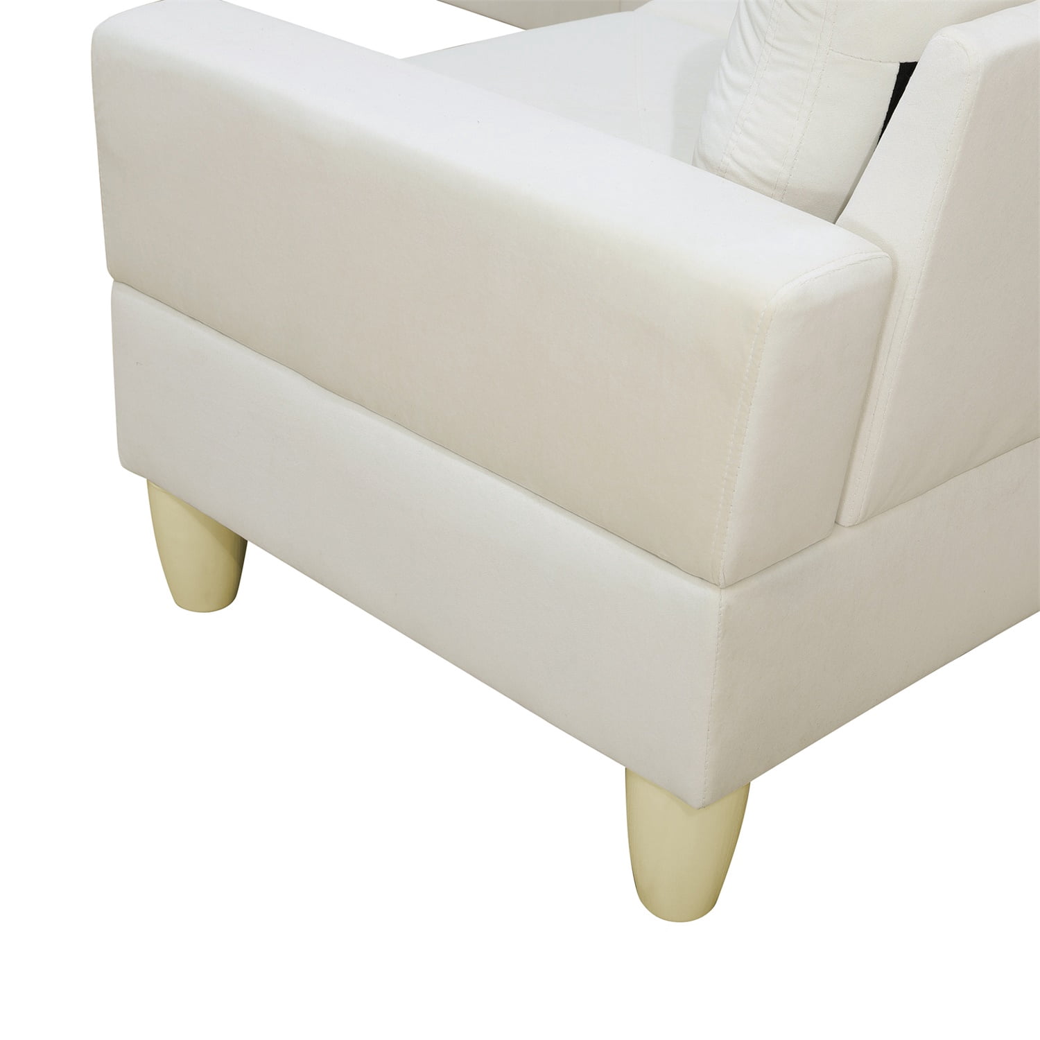 Hommoo Sofa Set,Massa Flannel 4-Piece Couch Living Room Sofa Set,Sectional Couches for Living Room,Beige