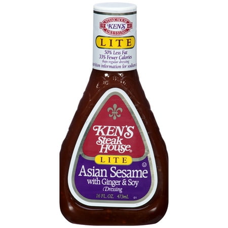 Ken's Steakhouse Lite Dressing, Asian Sesame with Ginger & Soy, 16 Fl (Best Bottled Asian Salad Dressing)