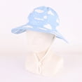 thumbnail image 3 of Kids' Cloud Print Sun Hat, Wide Brim with Mesh Ventilation and Adjustable Chin Strap for Summer Outdoor Use, 2-3 Years Blue 6-12M, 3 of 5
