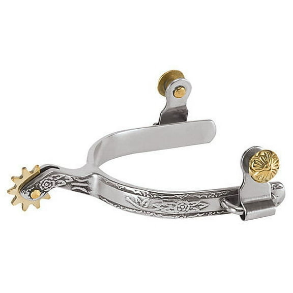 Weaver Leather Women's Roping Spurs - Stainless Steel with Engraved Band