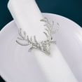 thumbnail image 3 of Gnmfd Christmas Napkin Ring Metal Elk Deer Head Festive Table Decoration, Holiday Party Banquet Wedding Napkin Holder, Elegant Home Dining Decor for Christmas Thanksgiving Occasions, 3 of 3