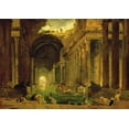 thumbnail image 2 of Robert, Hubert 18x14 Gold Ornate Wood Framed with Double Matting Museum Art Print Titled - Vue Imaginaire de la Grande Galerie en Ruins, 2 of 4