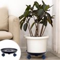 thumbnail image 2 of Dianli Flower Pot Tray with Wheels Thick Base Roller Large Plastic Plant Saucer Water Collection Drip Tray Universal Caddy for Easy Indoor Outdoor Mobility Red Black 27x8cm Gift, 2 of 7