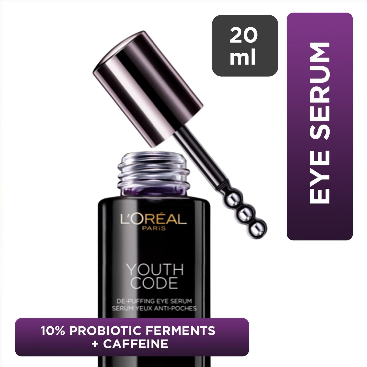 L'Oréal Paris Revitalift Youth Code Eye Serum, 10% Probiotic Ferments + Caffeine, 20 mL