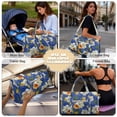 thumbnail image 5 of Garronmavis Large Blue Tropical Hibiscus Quilted Duffle Bag for Women, Weekender Travel Bag Carry On Overnight Gym Dance Tote with Luggage Sleeve & Zipper Pockets, 5 of 7