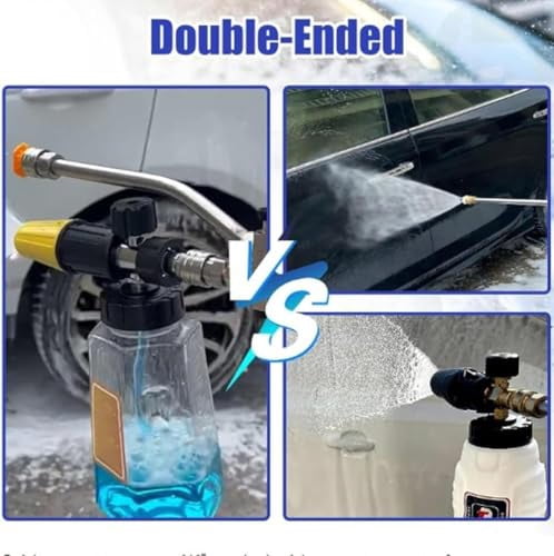 2-In-1 High-Pressure Car Washer Nozzle Accessories, Dual-Head Foam Sprayer Car Washer, Pressure Washer Foam Cannon For Soap Cannon, For Clear Car, Swimming Pool, Patio, Toilet