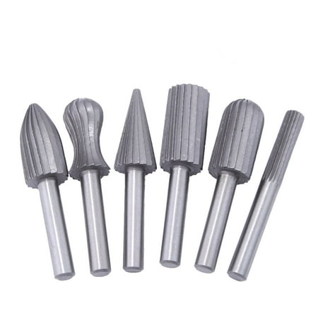 

6PCS High Carbon Steel Routing Router Bits Burr Rotary Tools Suit Woodworking Carving Engraving Drilling Rotary Tools