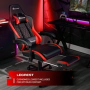 X Rocker Apex PC Gaming Chair with Massage Function and Footrest, Red