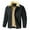 Black, variant on Lilgiuy Men Casual Pure Color Novelty Turn-down Collar Down Zipper Cardigan Warm Cotton Jacket for New Year Christmas
