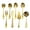 Gold, variant on Stainless Steel Serving Utensils Set of 8 - 8" Mirror Finish Buffet Forks & Slotted Spoons, Catering & Dinner Party Tableware, Dishwasher Safe