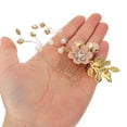 thumbnail image 2 of FELTECHELECTR Juego de 4 peinetas para el pelo de boda hechas a mano, tocados florales para novia, accesorios para el cabello con diamantes de imitación, accesorios para vestido de novia (rosa), 2 of 3