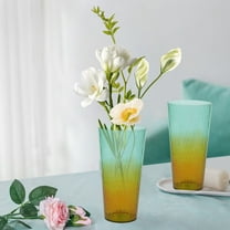 Kdkad Two-Tone High-Transparency Glass Vase - Multi-Color Flower Bucket for Living Room Decor, Floral Arrangements & Plant Cultivation (Serviceable Home Decoration, Modern Tabletop/Office Centerpiece)