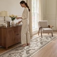 thumbnail image 4 of UERMEI 3'x8' Runner Rug for Hallway, Machine Washable Vintage Runner Rug Distressed, Non Slip Kitchen Floor Mat, Low Pile Rugs for Kitchen Halfway Bedroom Laundry Entryway, Brown Green, 4 of 8