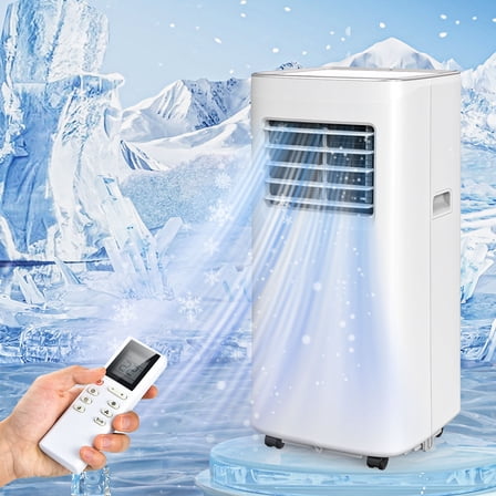 Tolsprint Portable Air Conditioners, 8500 BTU 3 In1 Air Conditioner with Remote Control,Portable AC Cooling Range up to 360 Sq.ft, Windows Kit,Brush,White