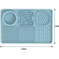 thumbnail image 2 of Silicone Slow Feeder Lick Mat with Suction for Small Dog Cat,Puzzle Food Mat, Slow Feeding Food,Stimulating Puzzle Activity, Boredom Anxiety Reducer for Pet (Blue), 2 of 4