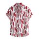 thumbnail image 1 of Camisa de Playa de Verano Lars Amadeus Estampado Irregular Rojo Blanco L, 1 of 6