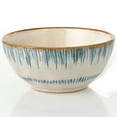 thumbnail image 3 of Elegant and Modern Stoneware Scroll Dinnerware Set for Hosting Parties and Events - Blue Swirl, 16 Piece, 3 of 8