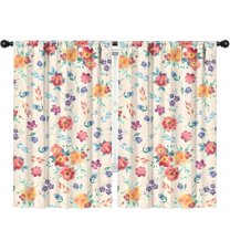 Blackout Kids Curtains,Pioneer Flower Floral Print Pattern Childrens Insulated Curtains Set Of 2,Bedroom Essentials,Toddler Room Decor 52"x84"