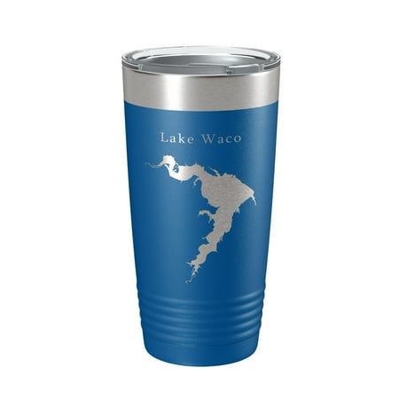 

Lake Waco Map Tumbler Travel Mug Insulated Laser Engraved Coffee Cup Texas 20 oz Royal Blue