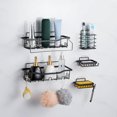 thumbnail image 3 of CHUANK 6-Pack Shower Caddy with Soap Holder  Rustproof Shower Organizer  Self-Adhesive Shower Shelf  Wall-Mounted Shower Rack  Bathroom Caddy   Drilling Shower Storage  Shower Holder, 3 of 9