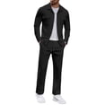 thumbnail image 2 of Miqool Mens 2 Piece Corduroy Outfits Lapel Button Up Shirt Elastic Waist Long Pants Matching Set Casual Shirt and Pants Set S‑3XL, 2 of 6