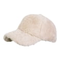thumbnail image 1 of Pink Ladies Baseball Cap Plush Thermal Adjustable Six Panel Structured Hat With Curved Bill And Button Top For Casual Outdoor Wear Free Size, 1 of 5