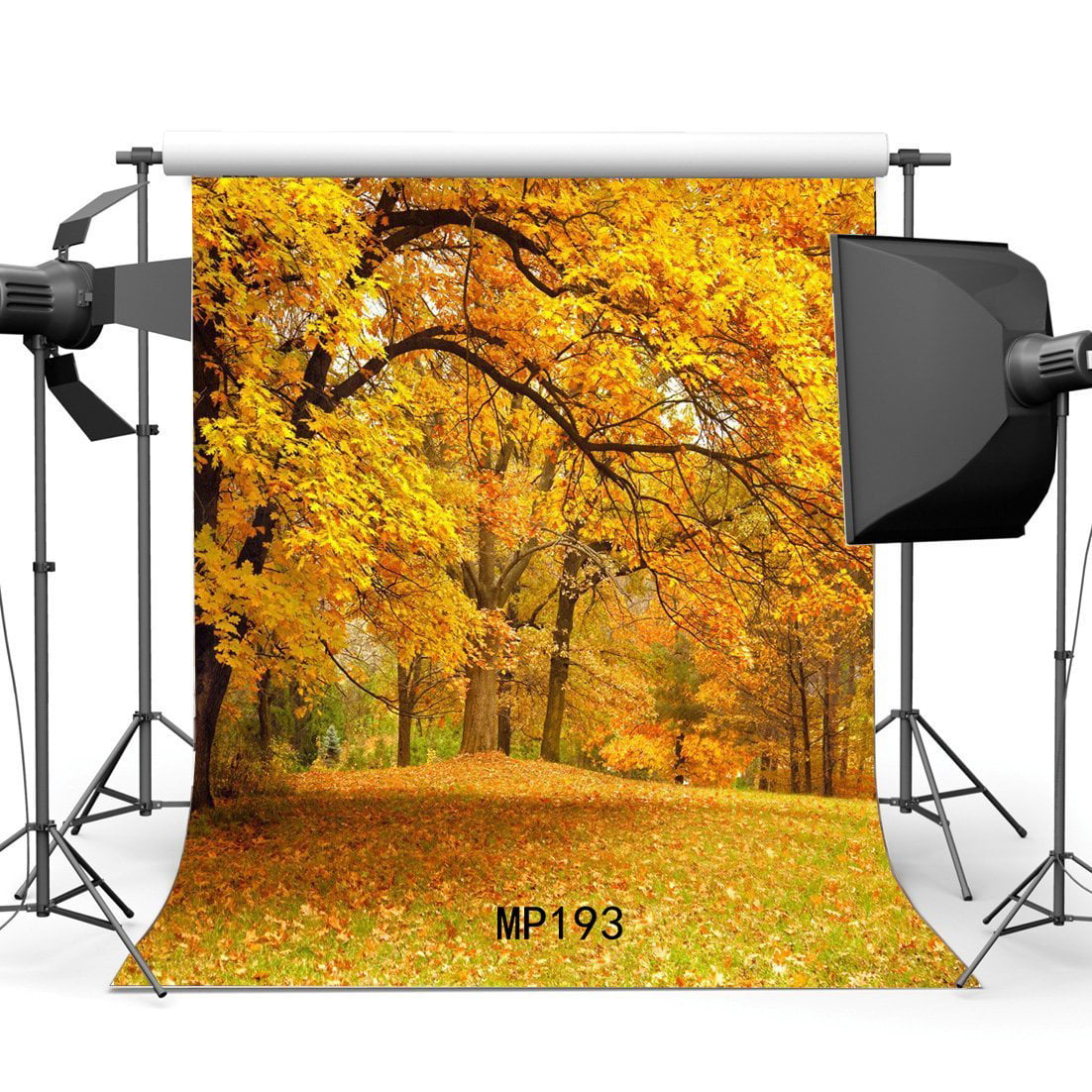 5x7ft Autumn Yellow Tree Grass Photography Background Computer-Printed Vinyl Backdrops 