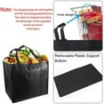 thumbnail image 7 of BUZIFU 6 Pcs Non Woven Grocery Tote Bag Reusable Large Shopping Bag Durable Heavy Duty Thick Support Bottom Reinforced Handle Carrier Shoulder Bags Hold 44+ lbs 15” x 10”x 14” Eco Friendly Black, 7 of 7
