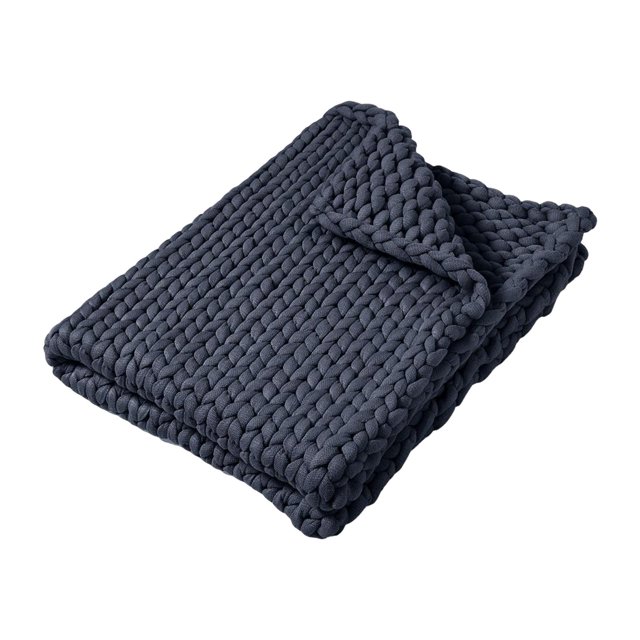 Manta de hilo grueso, manta cómoda para decoración de sofá de sala de estar , Gris oscuro BLESIY Manta de tiro