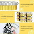 thumbnail image 3 of 100pack Mini Loaf Pans with Lids and Spoons Sealing Sticker, Black-Gold Rectangular Aluminum Foil Loaf Pans, Cake Containers for Barbecue, Cakes, Bread, Nice Kitchen Supplies for Daily Party, 6.8oz, 3 of 6