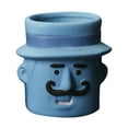thumbnail image 2 of Maceta de cerámica con diseño de dibujos animados, obra de arte moderna, decoración del hogar, bonita maceta para mesa, interior y exterior, porche. Hombre Azul, 2 of 8