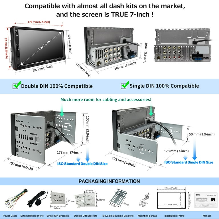 ATOTO F7 SE CarPlay & Android Auto Double Din Car Stereo , 7in IPS Display,  Bluetooth, Mirrorlink, Fast Phone Charge, HD LRV(Live Rearview) 