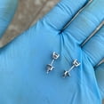 thumbnail image 3 of 1CT TW Moissanite VVS1 Stud Earrings Pass Diamond Test Solid 925 Sterling Silver Round 5MM, 3 of 12