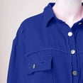 thumbnail image 7 of DHFJKG Womens Jackets Denim Jacket Distressed Ripped Solid Color Loose Fit Long Sleeve Button Down Casual Jean Coat Versatile Outerwear, 7 of 7