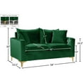thumbnail image 6 of Maklaine Contemporary Velvet Loveseat in Green, 6 of 8