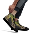thumbnail image 5 of Black Cat Happy People Have Cat Hair On Their cloth High Top Canvas Shoes Sneakers Black Size 5, 5 of 7