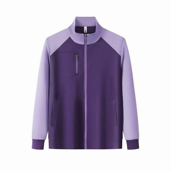 Zip Up Sweatshirt Women Sevevn Women's Long Sleeved Zipper Jacket Buckle Solid Color Pocket Casual Sweatshirt