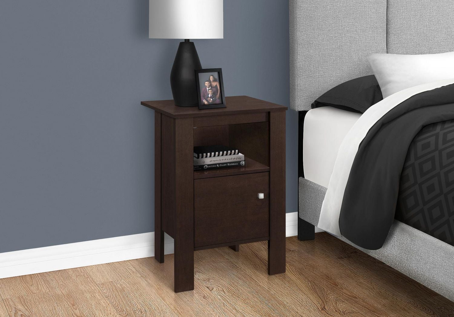 Monarch Specialties Accent Table, Side, End, Nightstand, Lamp, Storage, Living Room, Bedroom, Brown Laminate, Transitional