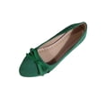thumbnail image 6 of Xucatan Women's Pointed Toe Bow Flats, Faux Suede Low Heel Slip On Shoes with Satin Ribbon Detail, Versatile Comfortable Casual Footwear, Spring Summer Office Style Gift, 6 of 9