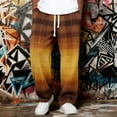 thumbnail image 1 of Ceisia Men's Gradient Plaid Waffle-Knit Sweatpants Contrast Drawstring Wide-Leg Casual Pants Gifts, 1 of 4
