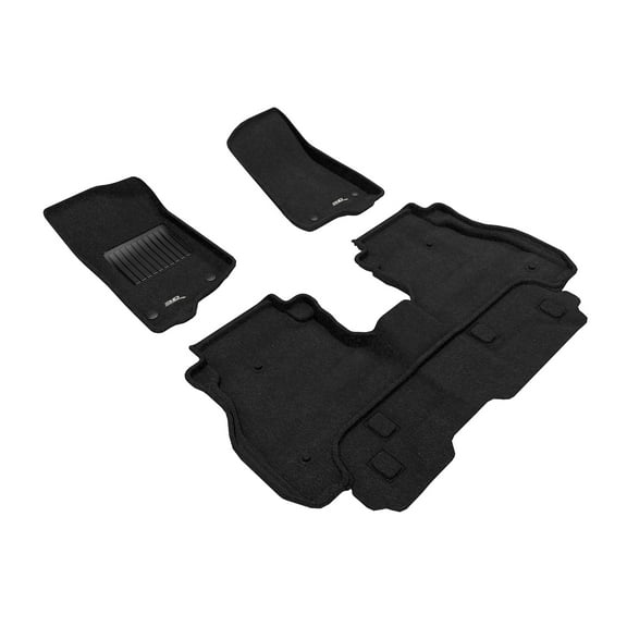 3D MAXpider ELEGANT Floor Mat (BLACK) compatible with JEEP GLADIATOR JT 2020-2024 - Full Set
